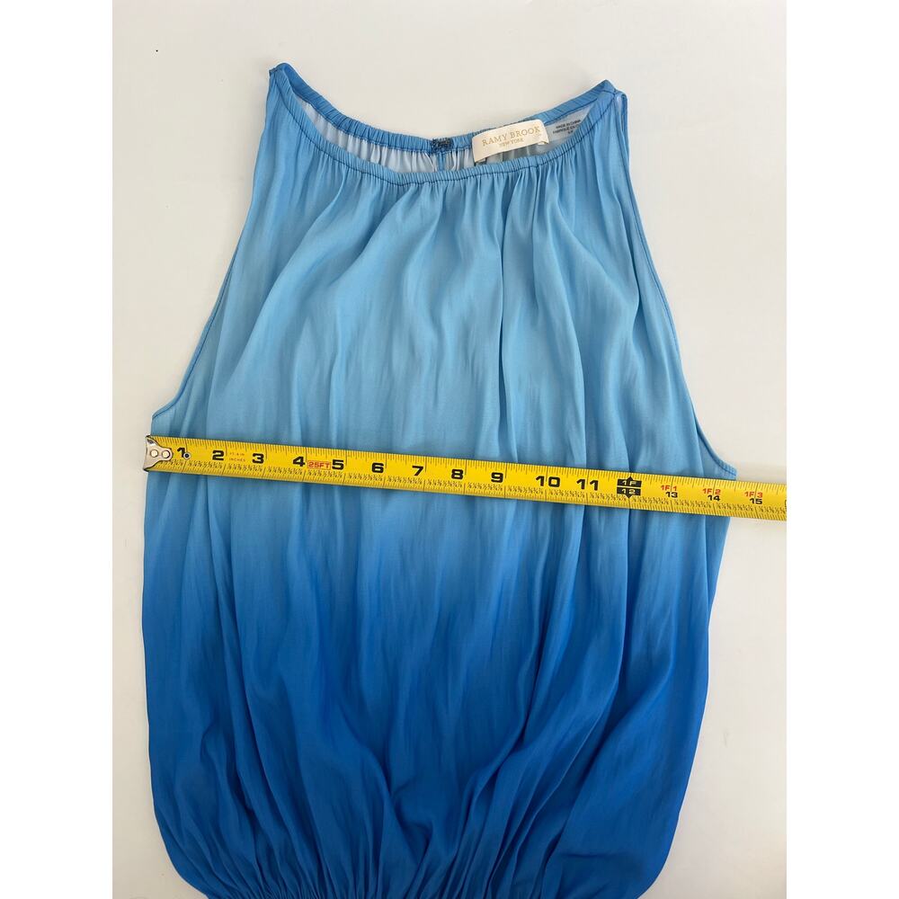 Ramy Brook Lauren Ombre Blue Sleeveless Top Womens Small Beach Coastal Luxe - Picture 9 of 12